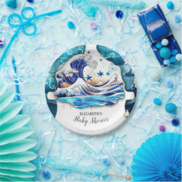 Waterverf Ocean Waves Baby shower Papieren Bordje