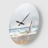 Waterverf Ocean Waves Beach Bird Grote Klok (Hoek)