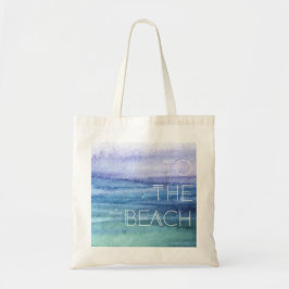 Waterverf Ocean Waves Blauwe tinten Tote Bag