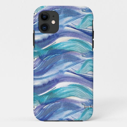 Waterverf Ocean Waves iPhone Case (Achterkant)