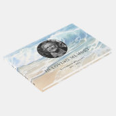 Waterverf Ocean Waves Memorial Funeral Foto Gastenboek (Hoek)