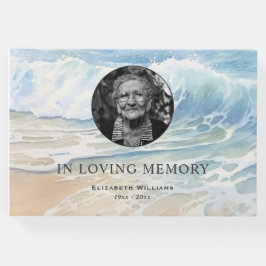 Waterverf Ocean Waves Memorial Funeral Foto Gastenboek