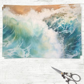 Waterverf Ocean Waves Strand Decoupage Tissuepapier