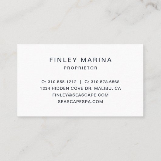 Waterverf Ocean Waves Tropical Beach Visitekaartje (Achterkant)