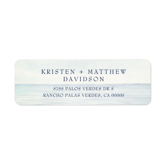 Waterverf Ocean Wedding Etiket (Voorkant)