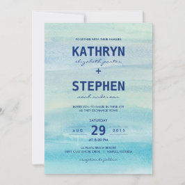 Waterverf Ocean Wedding Invitations Kaart