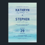 Waterverf Ocean Wedding Invitations Kaart<br><div class="desc">Overeenkomende objecten beschikbaar. Bezoek onze winkel op BERRYBERRYSWEET.COM voor meer opties. Ontwerp © Berry Berry Sweet Design</div>