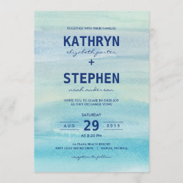 Waterverf Ocean Wedding Invitations Kaart