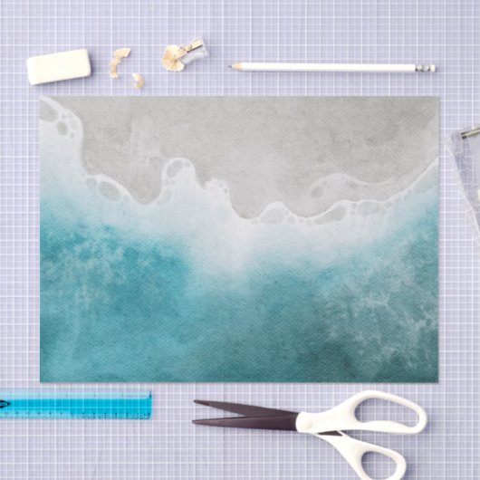 Waterverf Ocean Zee Beach-ontkoppeling Tissuepapier (Craft)