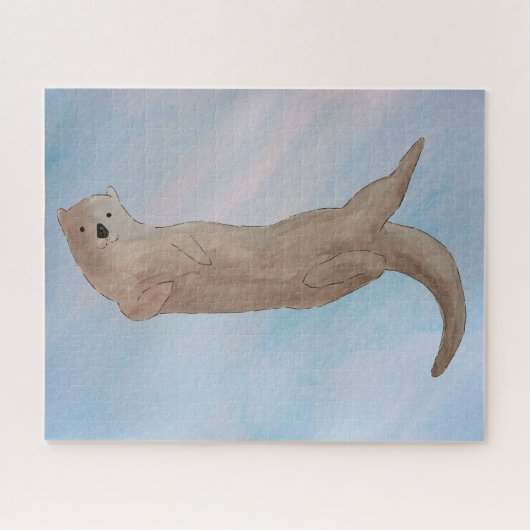 Waterverf Ocean Zee Otter Legpuzzel (Horizontaal)