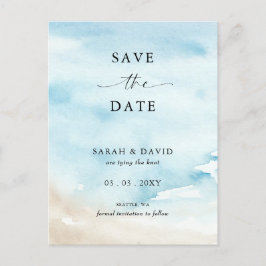 Waterverf Ocean Zee Summer Beach Save the Date Aankondigingskaart