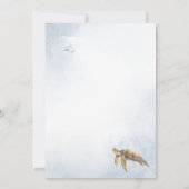 Waterverf Ocean Zee Turtle Baby shower Kaart (Achterkant)