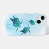 Waterverf Ocean Zee Turtles Aangepaste naam Case-Mate iPhone Case (Achterkant (horizontaal))