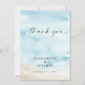 Waterverf Ocean Zee Zomer Strand Dank u kaart (Voorkant)
