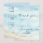 Waterverf Ocean Zee Zomer Strand Dank u kaart (Voorkant / Achterkant)