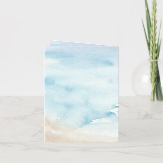 Waterverf Ocean Zee Zomer Strand Dank u kaart (Achterkant)