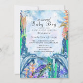 Waterverf OceanSea Animals BabyShower Uitnodiging (Voorkant)