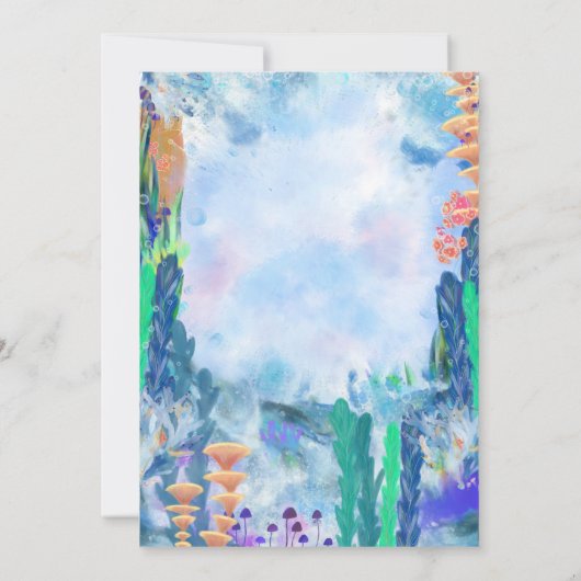 Waterverf OceanSea Animals BabyShower Uitnodiging (Achterkant)