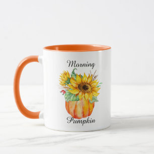 Waterverf Ochtend Pompoen Zonnebloem Mok
