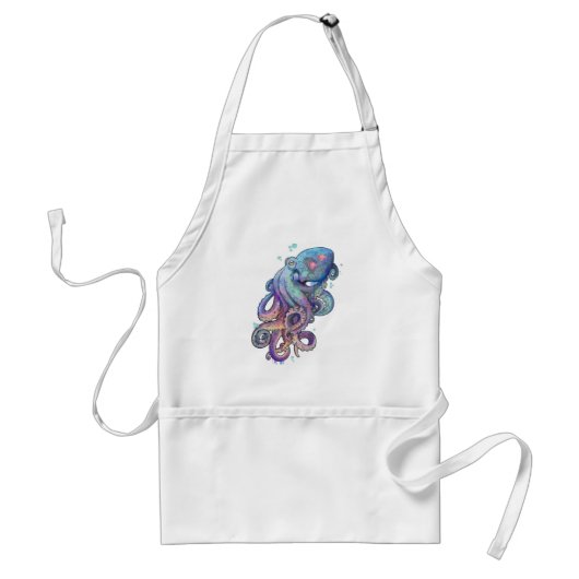 Waterverf octopus Apron Standaard Schort (Voorkant)