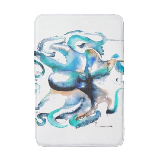 Waterverf Octopus Bath Mat (Voorkant Verticaal)