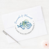 Waterverf Octopus Beach Weddenschap Return-adres Ronde Sticker (Envelop)