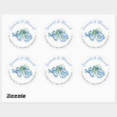 Waterverf Octopus Beach Weddenschap Return-adres Ronde Sticker (Vel)