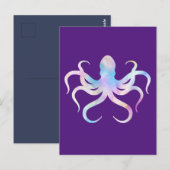 Waterverf Octopus Briefkaart (Voorkant / Achterkant)