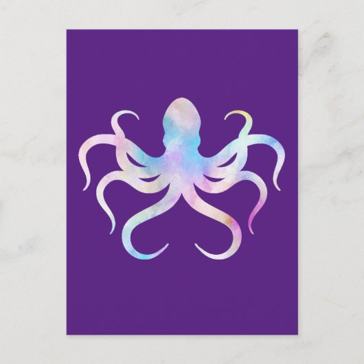 Waterverf Octopus Briefkaart (Voorkant)