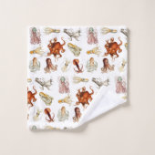 Waterverf octopus cefalopoda zeedieren bad handdoek (Wasdoekje)