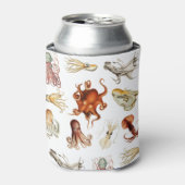 Waterverf octopus cefalopoda zeedieren blikjeskoeler (Blikje Voorkant)