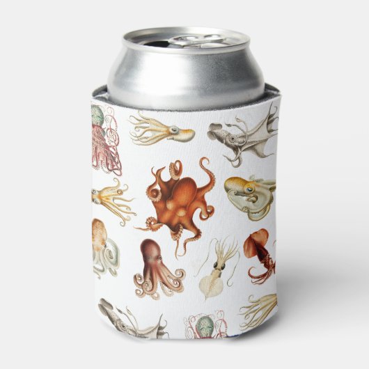 Waterverf octopus cefalopoda zeedieren blikjeskoeler (Blikje Voorkant)