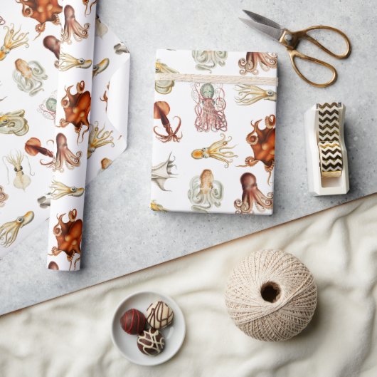 Waterverf octopus cefalopoda zeedieren cadeaupapier (Crafts)