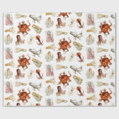 Waterverf octopus cefalopoda zeedieren cadeaupapier (Vlak)