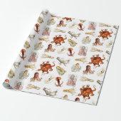 Waterverf octopus cefalopoda zeedieren cadeaupapier (Uitgerold)