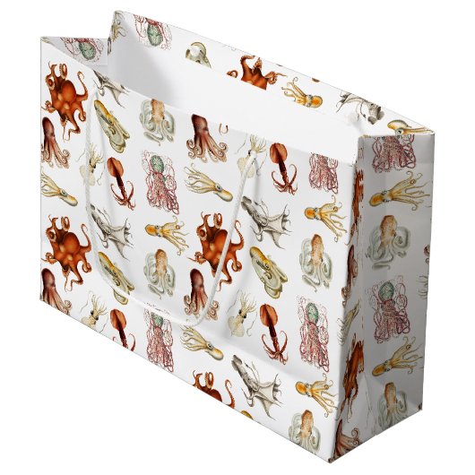 Waterverf octopus cefalopoda zeedieren groot cadeauzakje (Voorkant Gekanteld)