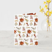 Waterverf octopus cefalopoda zeedieren kaart (Gele Bloem)