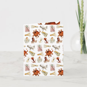 Waterverf octopus cefalopoda zeedieren kaart