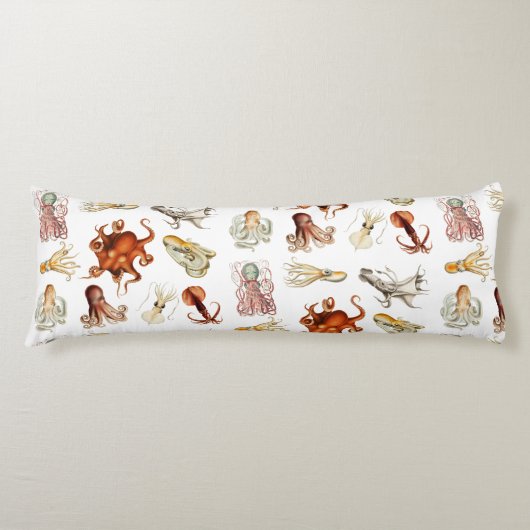 Waterverf octopus cefalopoda zeedieren lichaamskussen (Voorkant)