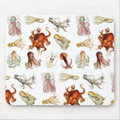 Waterverf octopus cefalopoda zeedieren muismat (Voorkant)