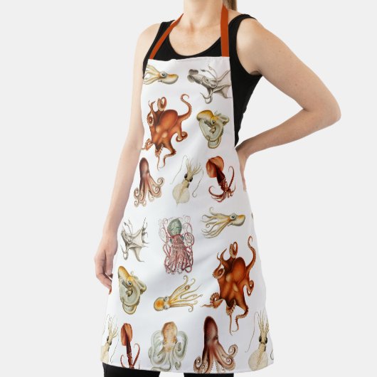 Waterverf octopus cefalopoda zeedieren schort (Insitu)