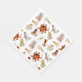 Waterverf octopus cefalopoda zeedieren servet (Hoek)