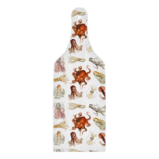 Waterverf octopus cefalopoda zeedieren snijplank (Voorkant)