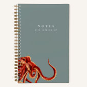 Waterverf octopus gepersonaliseerd notitieboek (Voorkant)