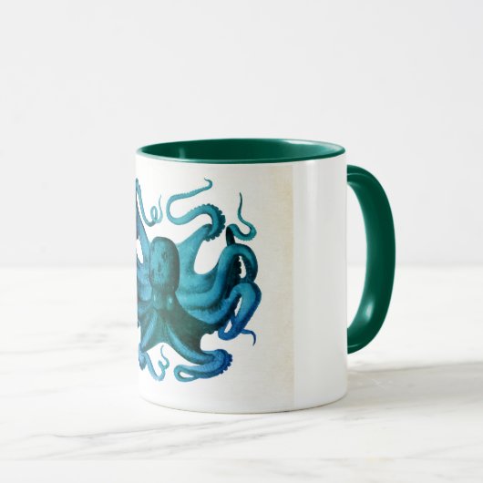 Waterverf Octopus Illustratie Mok (Voorkant rechts)