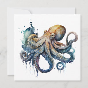 Waterverf Octopus Kaart