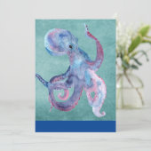 Waterverf Octopus Kaart (Staand voorkant)