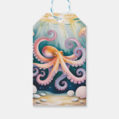 Waterverf Octopus Kinderverjaardagsfeest Bedankt Cadeaulabel (Voorkant)