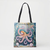 Waterverf Octopus Kinderverjaardagsfeestje Tote Bag (Voorkant)