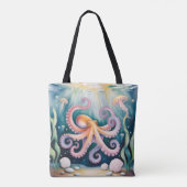 Waterverf Octopus Kinderverjaardagsfeestje Tote Bag (Achterkant)